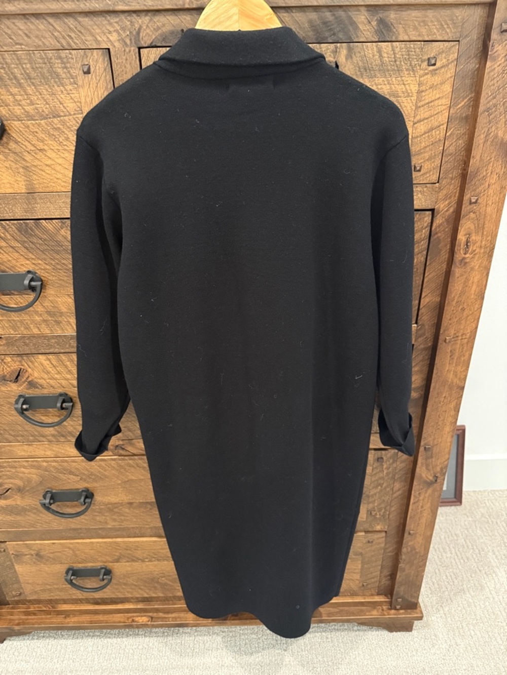 Antares’s Black Long Open-Front Cardigan Coatigan - Picture 2 of 3